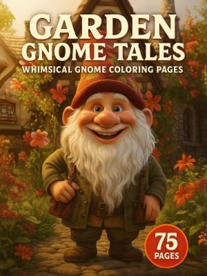 Garden Gnome Tales – Whimsical Gnome Coloring Pages 75 Pages