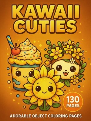 Kawaii Cuties – Adorable Object Coloring Pages 130 Pages