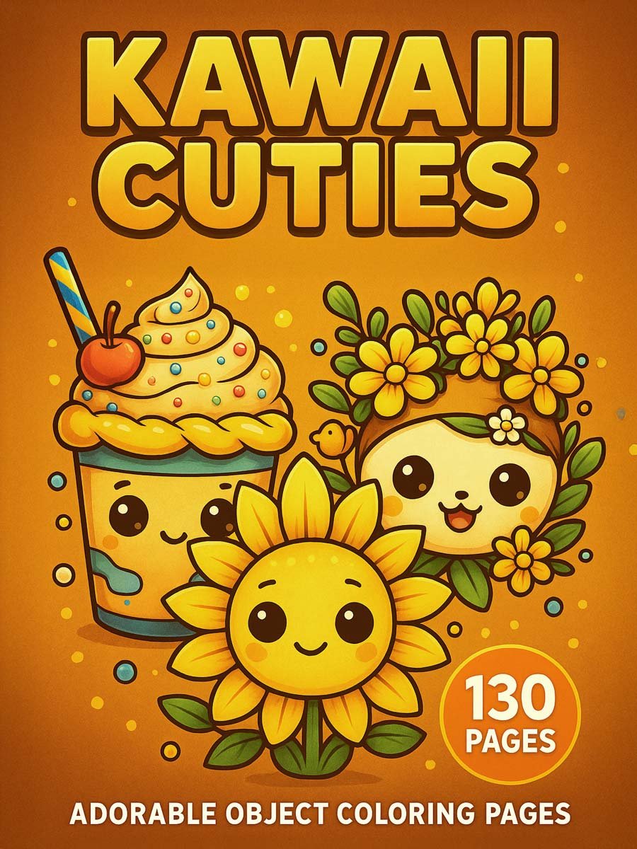Kawaii Cuties – Adorable Object Coloring Pages 130 Pages