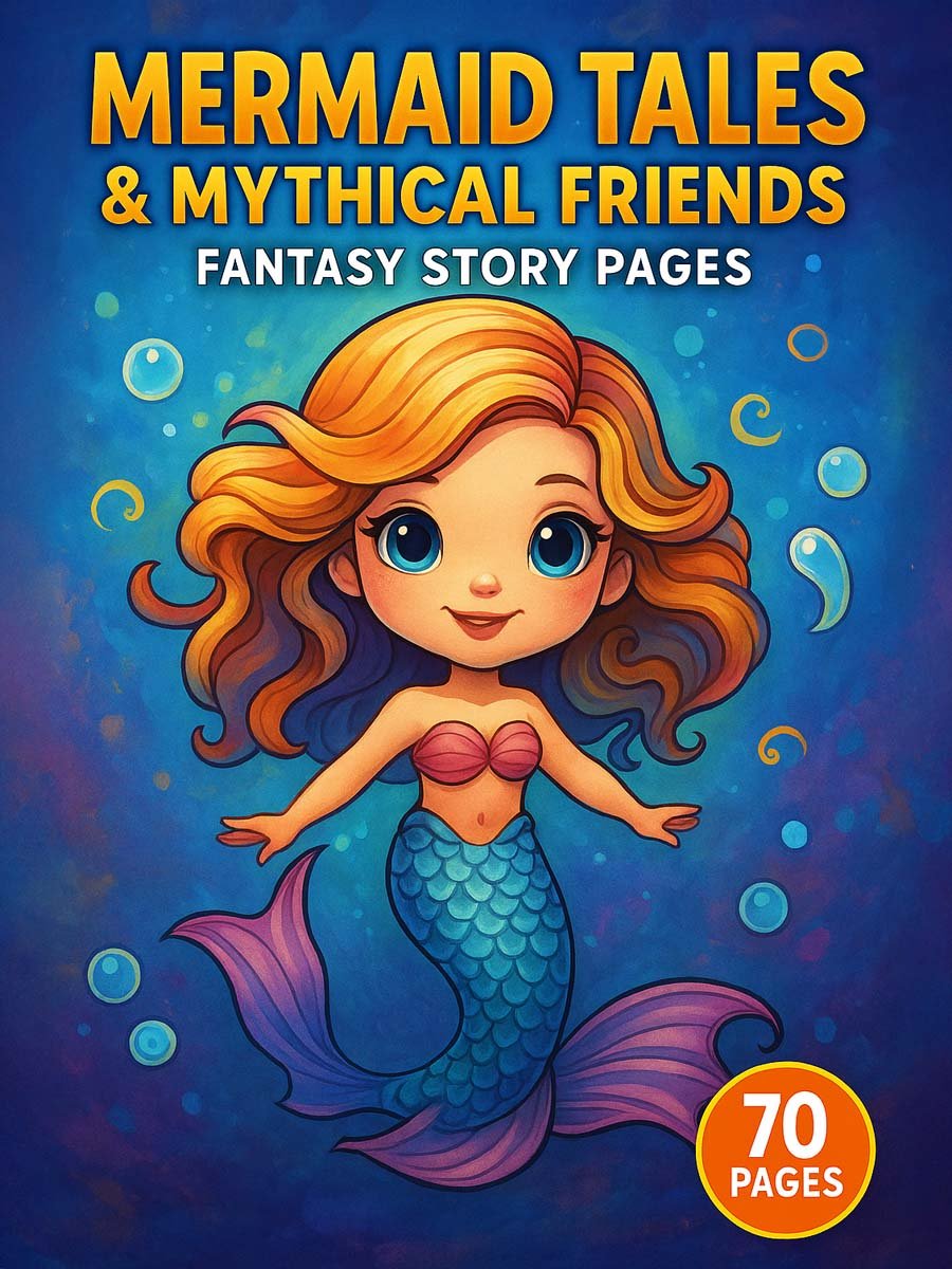Mermaid Tales Mythical Friends – Fantasy Story Pages 70 Pages