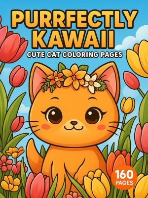 Purrfectly Kawaii – Cute Cat Coloring Pages 160 Pages